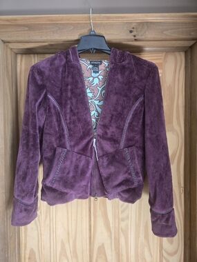 O Athleta Plush Zip Jacket - Plum Medium